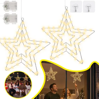 Produktbild von LED Fenster Silhouette, Weihnachten Deko Beleuchtung, für Innen Batteriebetrieben mit Timer