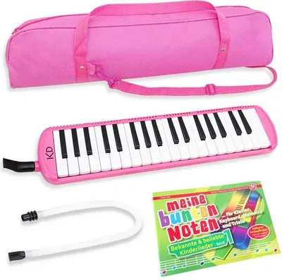 Obrázok produktu pre keepdrum Melodica Pink 37 klávesov s taškou a notovou knižkou