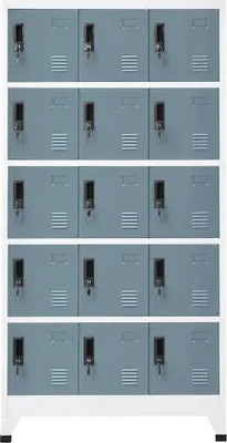 Produktbild von vidaXL Schließfachschrank Hellgrau und Dunkelgrau 90x40x180 cm Stahl