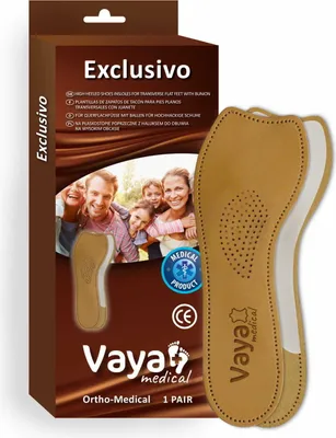 Produktbild von Orthopädische Einlagen für Querplattfuß mit Hallux valgus für hochhackige Schuhe Vaya Exclusivo 1 Paar