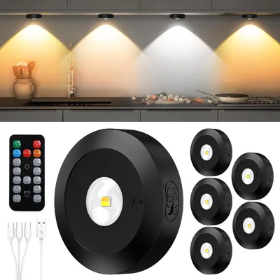 LED-Spot Vitrinenbeleuchtung 2400mAh Akku 6er Set dimmbar