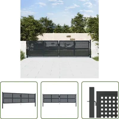 Obrázok produktu pre The Living Store záhradná brána antracit 400x125 cm oceľ