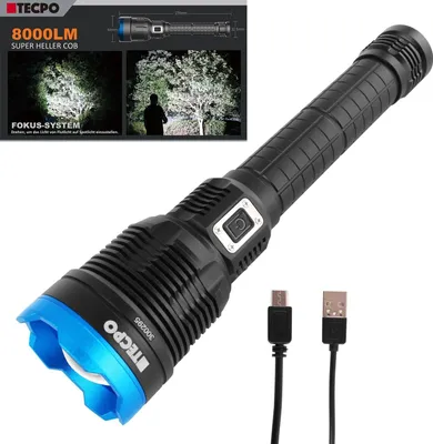 Produktbild von TECPO Taschenlampe 8000 lumen - Power-Lampe AKKU