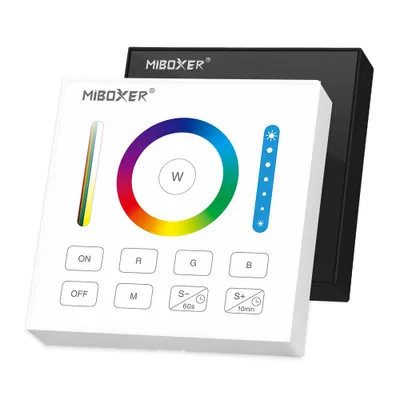 Produktbild von LED Solution Mi-Light RF Wandfernbedienung für RGB+RGBW+CCT LED-Streifen, 1-Kanal Sockelfarbe: Schwarz B0-B