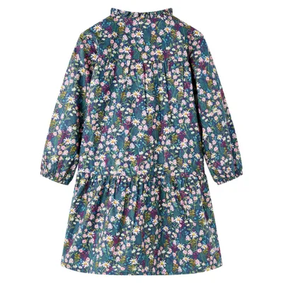 Image de vidaXL Robe à manches longues pour enfants bleu foncé 116