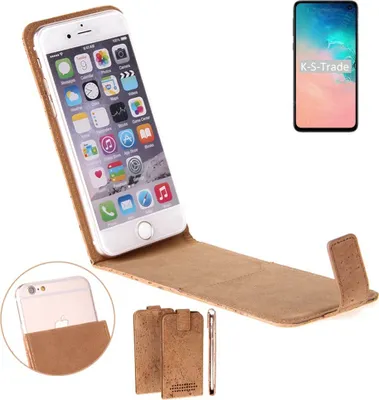 Produktbild von K-S-Trade Handyhülle kompatibel mit Samsung Galaxy S10e Exynos Kork Hülle Flipstyle Case Schutzhülle Kork Case Hülle Flip cover Klapphülle Klapp,