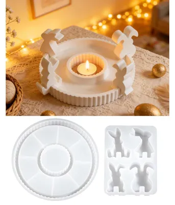 Produktbild von Silikonform Gießformen Ostern 5 Stück Osterhase Gipsformen für Frühling