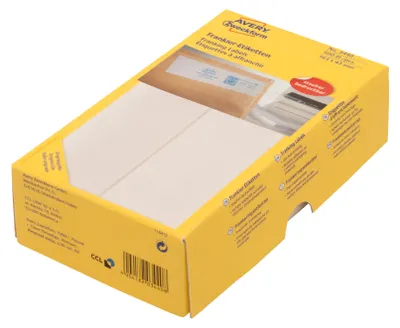 Obrázok produktu pre Avery 3441, Biela, Obdĺžnik, 128 x 38 mm, Papája, 2 kusov, 250 listy