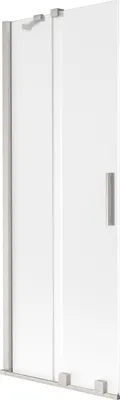 Produktbild von Mexen Velar Badewannen-Faltwand 2-flügelig verschiebbar 70 x 150 cm, Frost, gebürstetes Nickel - 896-070-000-31-97