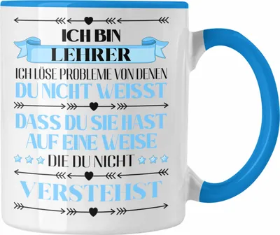 Produktbild von Trendation - Lehrer Geschenk Tasse Abschied Abschiedsgeschenk Grundschullehrer Spruch (Blau)