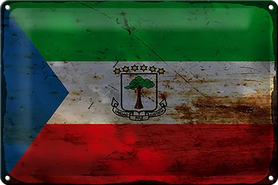 Produktbild von Blechschild Flagge Äquatorialguinea 30x20cm Flag Rost