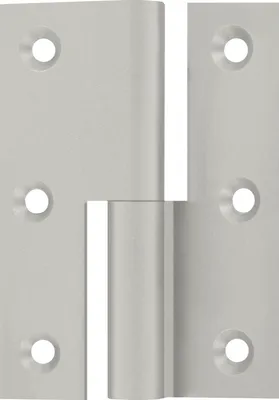 Produktbild von Möbelband Kröpfung B, Zylinderkopf links, 50x40 mm, Messing vernickelt matt