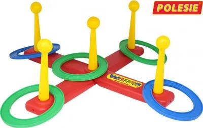 Produktbild von Polesie Kinder Ringwurfspiel 41388, Geschicklichkeitsspiel, für drin und draußen rot