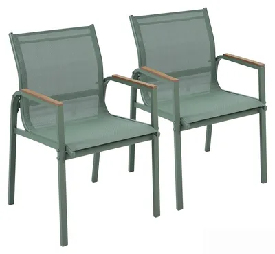 Produktbild von home24 Gartenstuhl - 2er-Set - Stahl / Olefin