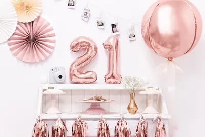 Produktbild von Folienballon Nummer „1“, 35cm, Roségold