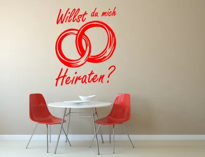 Produktbild von Wandtattoo -  Heiratsantrag - "Willst du mich Heiraten?" - Hochzeit - Liebe - Wandaufkleber - Heiratsofferte