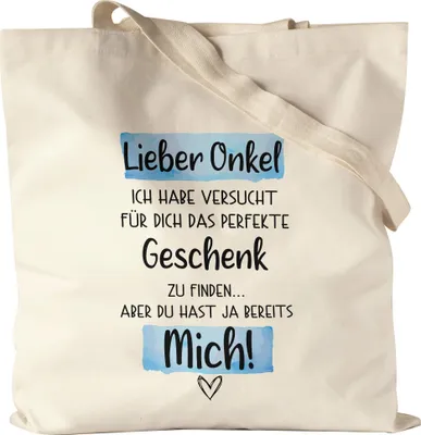 Produktbild von Onkel Geschenk Jutebeutel Stoffbeutel Canvas  Lustige Geschenkidee Für Den Besten Onkel Nichte Neffe
