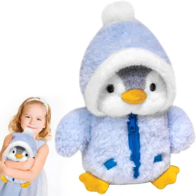 Image de Peluche pingouin avec chapeau, 25 cm, jouet doux pour enfants