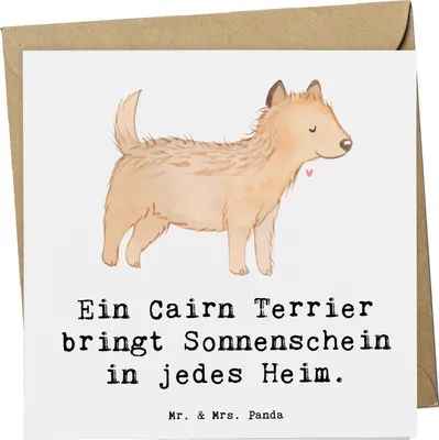 Produktbild von Mr. & Mrs. Panda Grußkarte Cairn Terrier Glück - Weiß - Geschenk, Hunderassen, Pflege, faltkarte, anlasskarte, doppelkarte, Hunderasse, Hundeliebhaber, Vielfalt, Hunde