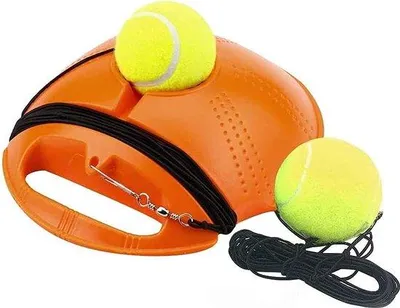 Produktbild von Famanu Tennistrainer mit Basisboard, 2 Trainingsbällen und Gummiseil - für Anfänger und Erwachsene