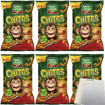 Produktbild von funny frisch Chitos Chili Cheese Style 6er Pack (6x80g Packung) + usy Block