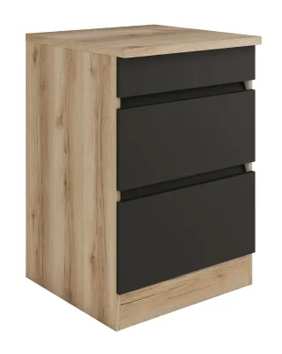 Produktbild von Küchen Schubladenunterschrank mit Arbeitsplatte Noah U636-0+ in anthrazit 60 cm breit