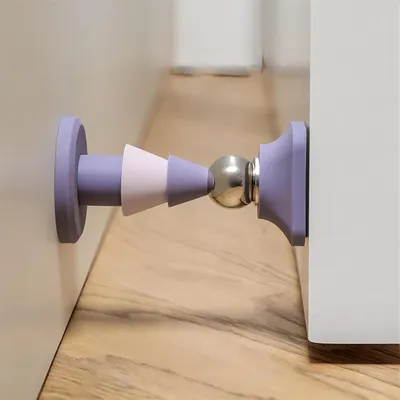 Obrázek produktu pro Silikonový zarážka dveří Magnetický doraz Protiskluzový Fialový