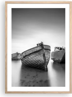 Produktbild von Gerahmtes Poster - Rahmen in heller Eiche - £ódŸ Wrack Schiff - 50x70 cm - Wand Bild - Wanddeko - Wandbilder - Kunstposter - Wandposter - Bilderrahmen - Bilder - Kunstdruck - P2NPA50x70-4999