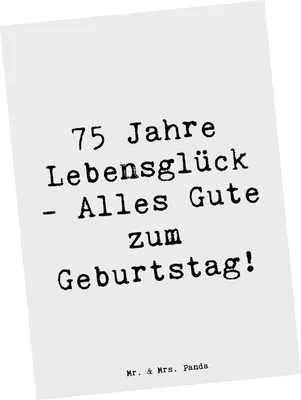 Produktbild von Mr. & Mrs. Panda Postkarte Spruch 75. Geburtstag - Weiß - Geschenk, Happy Birthday, Postkarten, Ansichtskarte, Glückwünsche, Alter, Ansichtskarten, Alles Gute zum