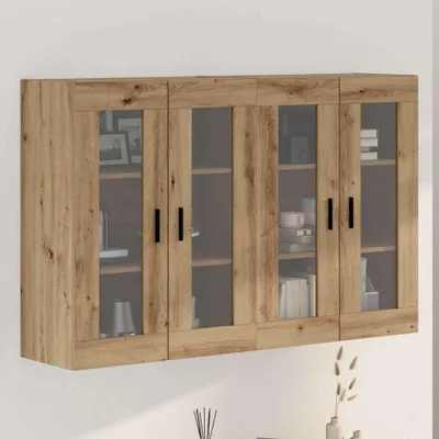 Productafbeelding van vidaXL Wandkasten, 2 stuks, ambachtelijk eikenhout, 69,5 x 34 x 90 cm