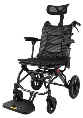 Zdjęcie produktu dla Wózek inwalidzki, maksymalne obciążenie 130 kg, regulacja oparcia w zakresie 90°–175°, szerokość siedziska 46 cm, wymiary produktu 64 × 97 × 103 cm, waga brutto 14,5 kg