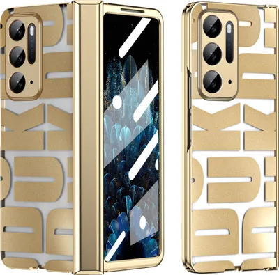 Produktbild von Hülle für Oppo Find N Hülle mit Displayschutz und Scharnierschutz, Galvanisierter Klar Schutzhülle Gold