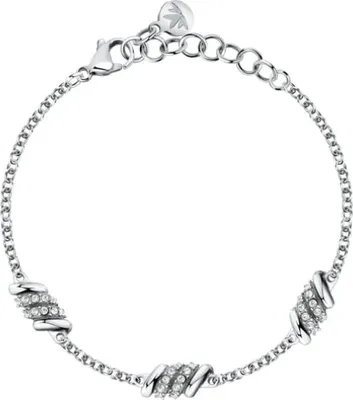 Productafbeelding van Charmante stalen armband met Torchon-kristallen, model SAWZ06