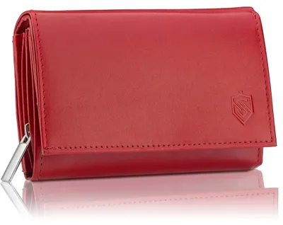 Zdjęcie produktu dla Stevens portfel damski skóra naturalna czerwony RFID 11x13x3,5 cm