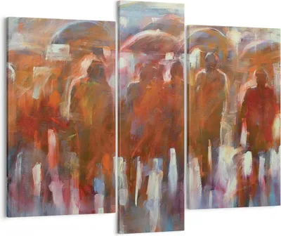 Produktbild von Bild auf Leinwand - Leinwandbild - 3 Teile - Regenschirme Menschen Handwerk - 95x80cm - Wand Bild - Wanddeko - Wandbilder - Leinwanddruck - Bilder - Wanddekoration - Leinwand bilder - CB95x80-4260