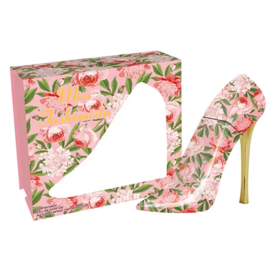Perfüm in High Heel Form und Blumenmuster