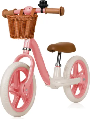 Obrázok produktu pre Lionelo Alex Plus detský balančný bicykel do 30 kg sedlo a riadidlá nastaviteľné 12-palcové penové kolesá Eva košík a zvonček Ružová