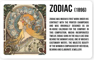 Zdjęcie produktu dla Magnes Alfons Mucha - Zodiak