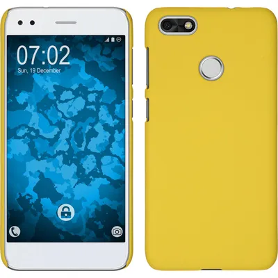 Produktbild von PhoneNatic Case kompatibel mit Huawei P9 Lite Mini - Hülle gelb gummiert Hard-case Cover