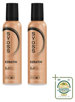 Produktbild von 2 x Syoss Keratin Haarmousse - 250 ml - Vorratspackung - 2 Stücke