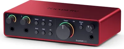 Obrázek produktu pro Focusrite Scarlett 2i2, Desktop, Černá, Červená, USB, USB typu C, 69 dB, 16 dBu