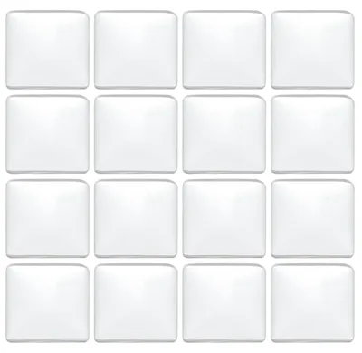 Quadratische Glas-Cabochons, 36 Stück, 18 x 18 mm, klar, 6 mm dick