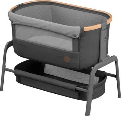 Produktbild von Maxi-Cosi Iora Beistellbett Baby, Faltbares Co-Sleeper, 0-6 Monate, Neigungs & 5 Höhenstufen, Leichtes Schieben, Bequeme Matratze, Essential Graphite