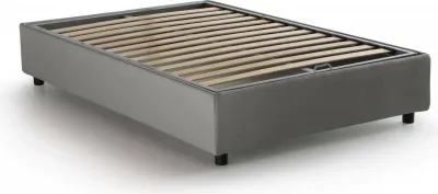 Produktbild von Quadratisches und halbes Bett Daccardi, Containerbett mit Stoffbespannung, 100%  Italy, Frontöffnung, passend für Matratze Cm 120x200, Grau