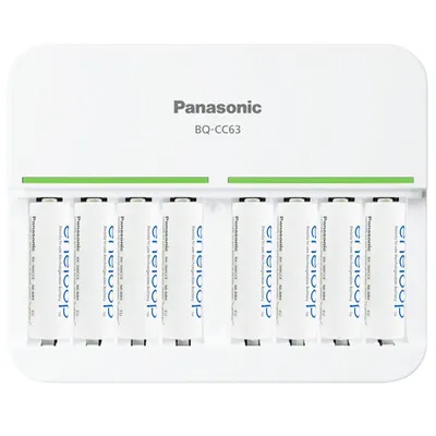 Obrázok produktu pre 8x rýchlonabíjačka Panasonic a 8 kusov eneloop Standard Mignon AA BK-3MCC