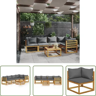 Produktbild von The Living Store 6-tlg. Garten-Lounge-Set mit Auflagen Massivholz Akazie
