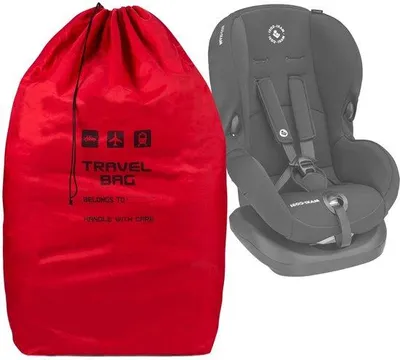 Productafbeelding van Rode Transporttas voor Kinderzitje 80 x 45 x 45 cm - Ideaal voor Reizen