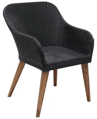 Produktbild von vidaXL Gartenstühle mit Polstern 2 Stk. Poly Rattan Schwarz