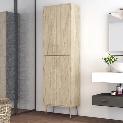 Produktbild von Skye Decor, Berlin A - Travertine, Travertin, Mehrzweckschrank, 60 x 200 x 35 cm, 100 % MELAMINBESCHICHTETE SPANPLATTEN