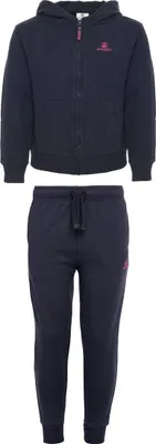 Immagine prodotto di ATHL DPT. Tuta da jogging bambina - set di pantaloni da jogging e felpa con cappuccio con zip, blu scuro, taglia 146 (10-11 anni)